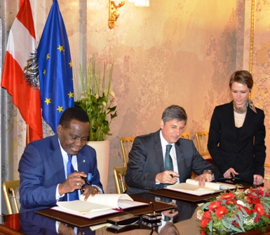 the signing of the Investment Promotion and Protection Agreement (IPPA) in Vienna, Austria between Nigeria and Austria (8 April, 2013),